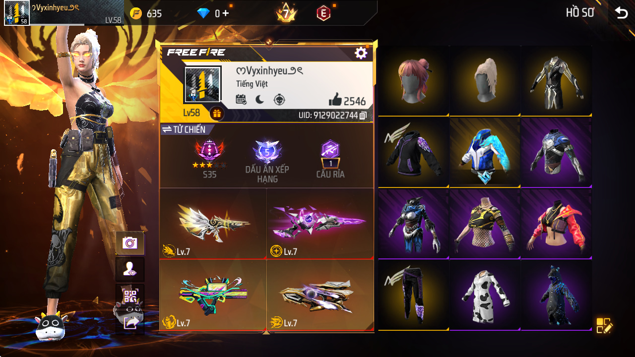 Bán acc Siêu Sale Acc Free Fire